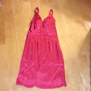 Date night fuchsia satin dress
